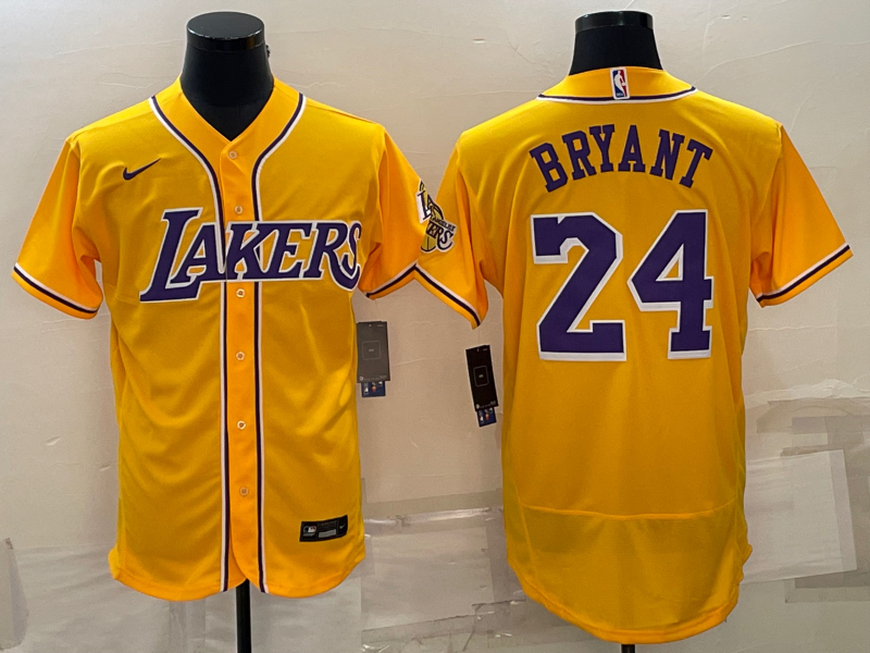 Nike 2023 Men Los Angeles Lakers #24 Bryant yellow NBA Jersey style 2
